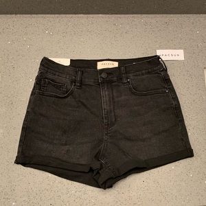 NWT PACSUN BLACK HIGH WAISTED DENIM SHORTS 28